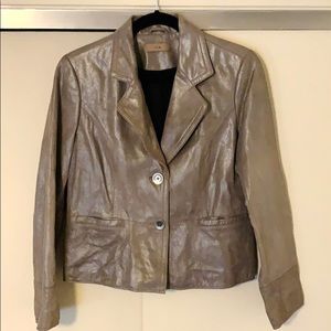 Metallic leather jacket